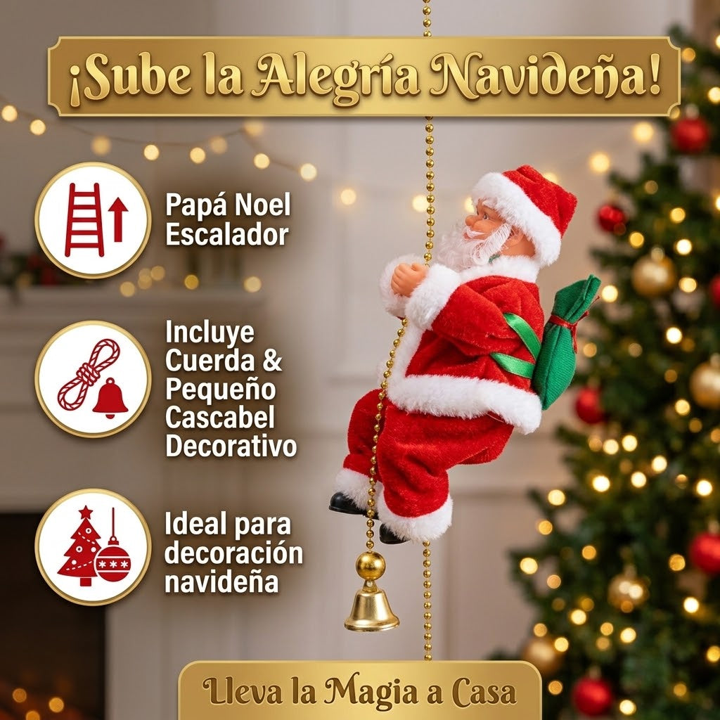 Papá Noel Escalador Musical con Movimiento