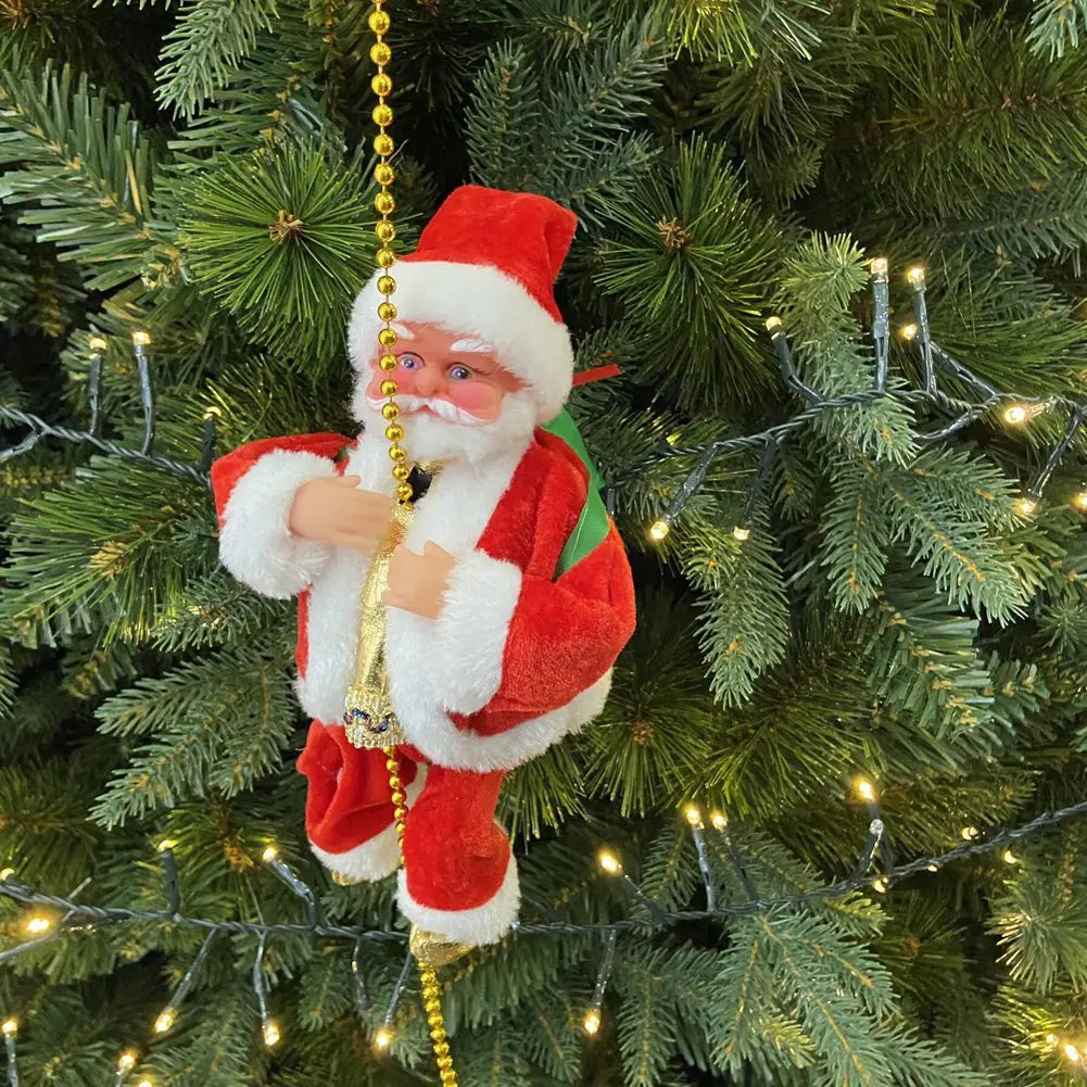 Papá Noel Escalador Musical con Movimiento