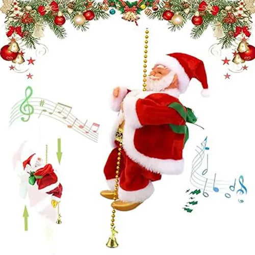 Papá Noel Escalador Musical con Movimiento