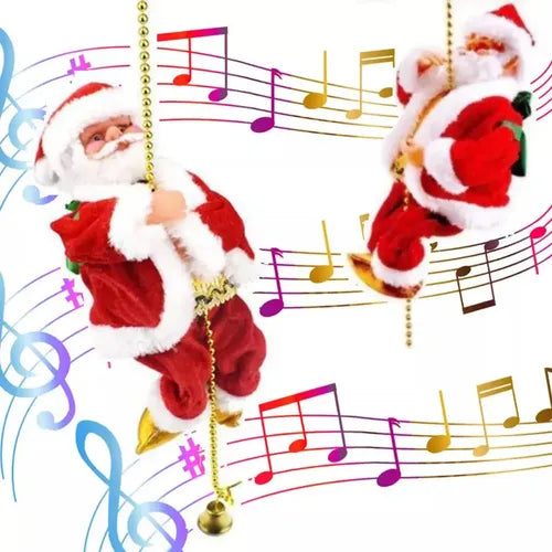 Papá Noel Escalador Musical con Movimiento