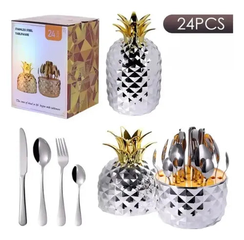 Juego de cubiertos de 24 piezas piña
