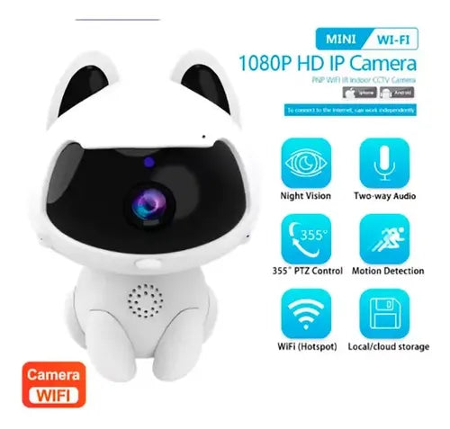 Cámara WiFi Mini 1080P con Visión Nocturna y Detección de Movimiento