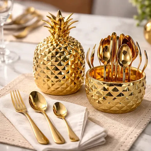 Juego de cubiertos de 24 piezas piña