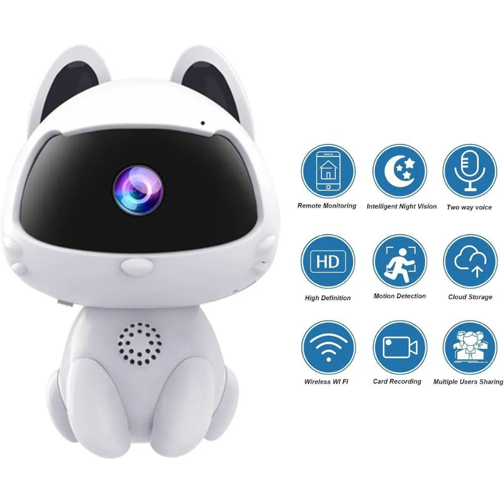 Cámara WiFi Mini 1080P con Visión Nocturna y Detección de Movimiento