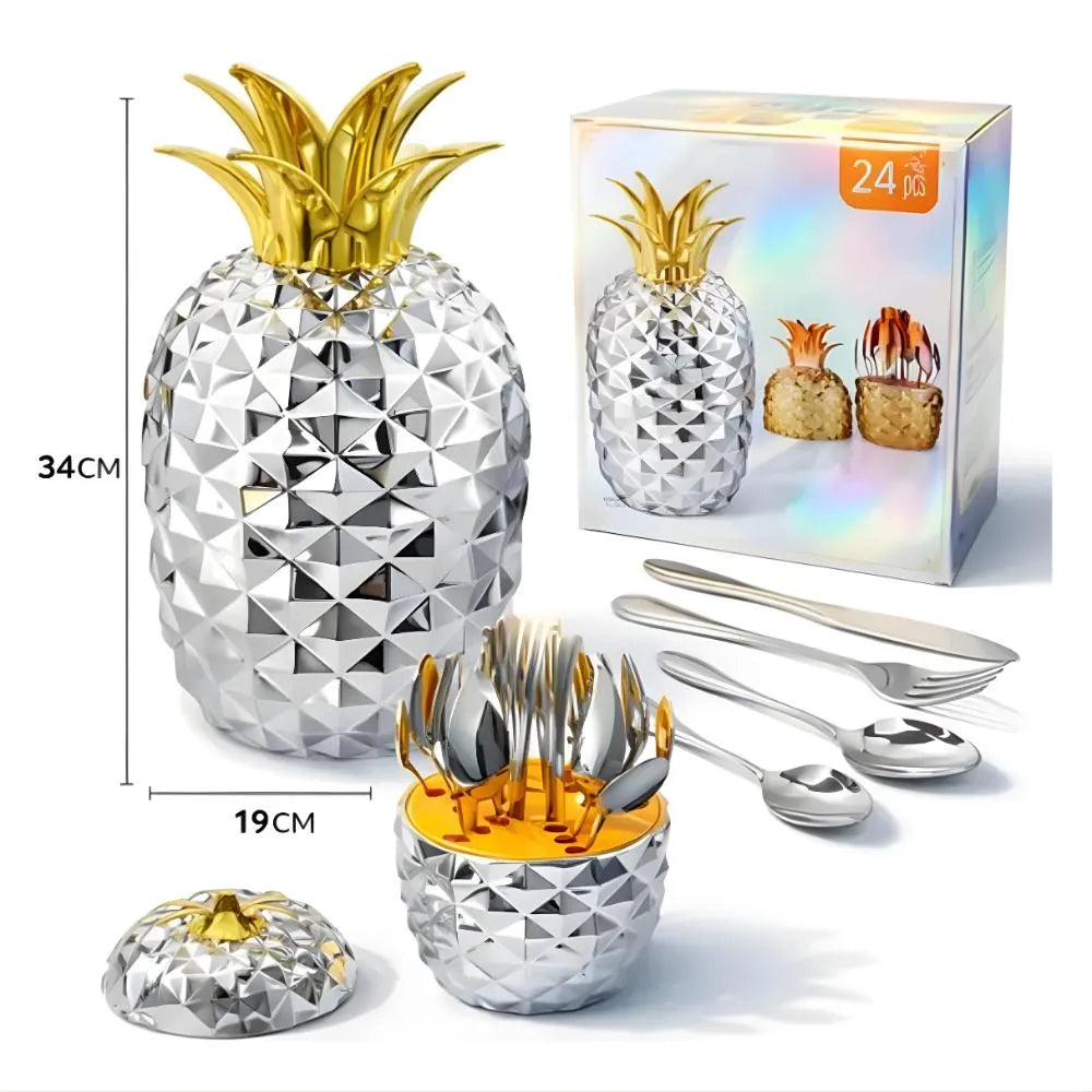Juego de cubiertos de 24 piezas piña