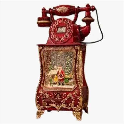 Cabina telefónica vintage navideña