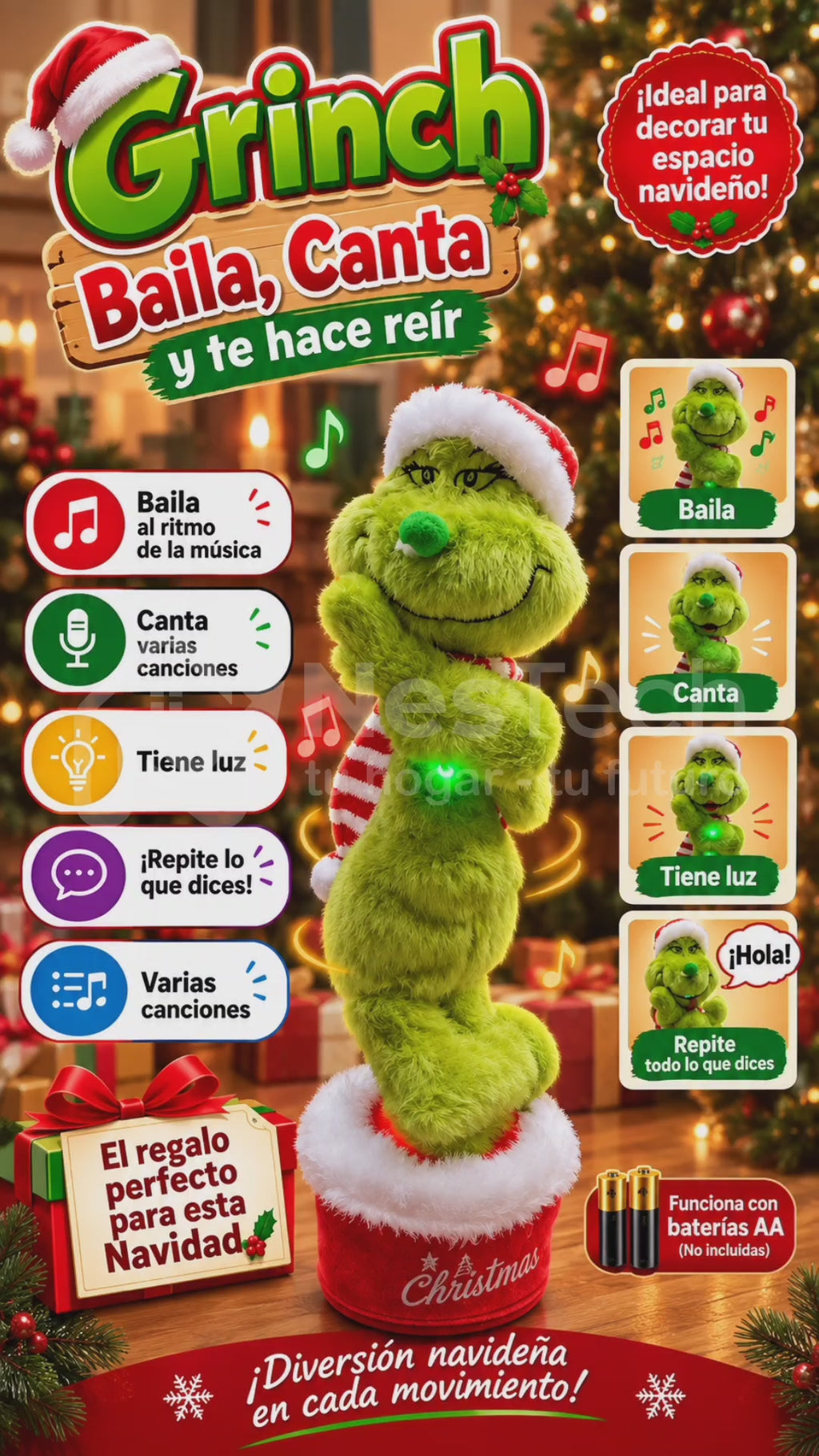 El Grinch Navideño Interactivo – Baila, Canta y Repite