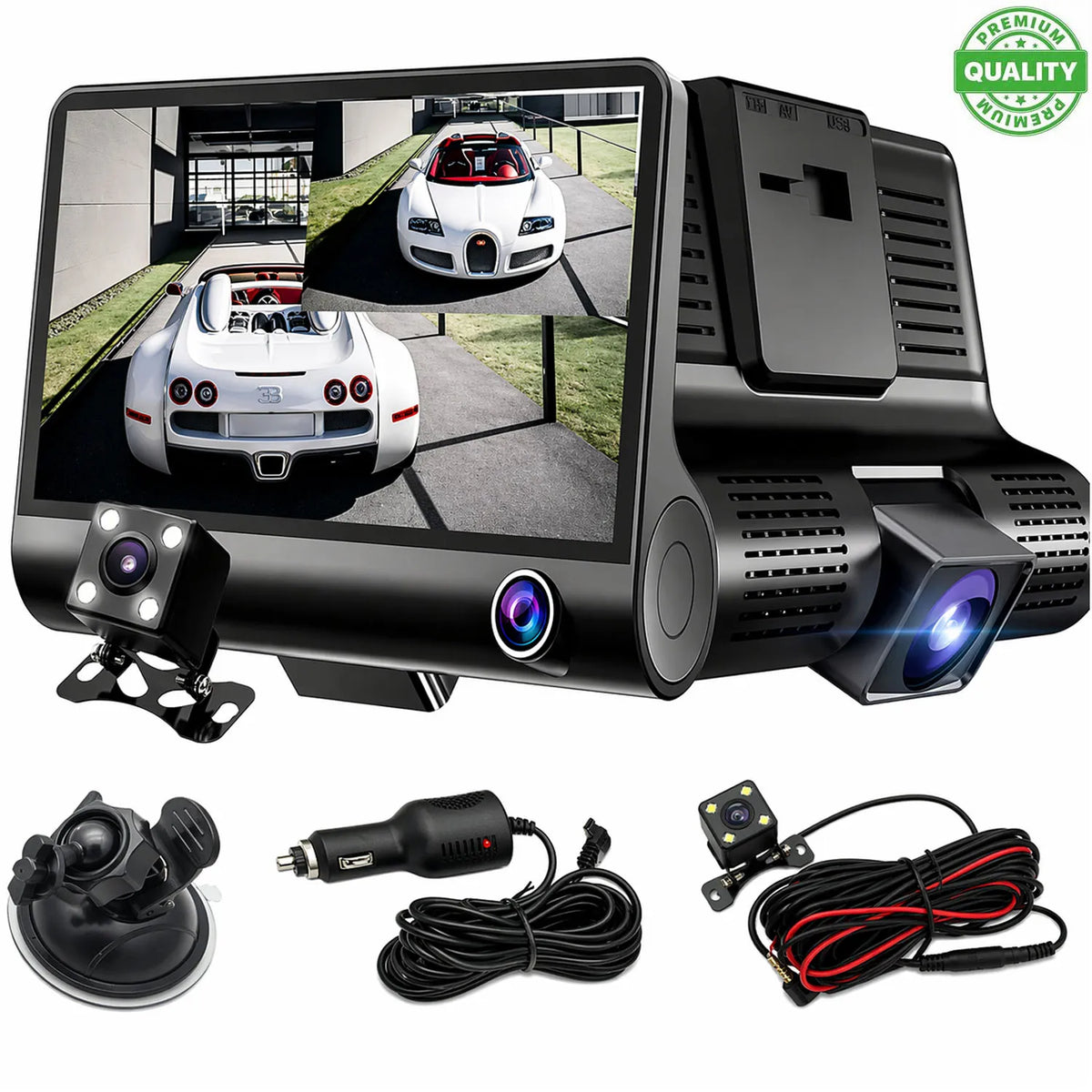 Cámara DVR para Auto 3 Cámaras Full HD 1080P